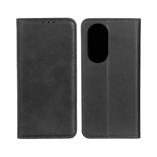 Leather Flip Cover with Internal Pocket for Huawei Honor 200 Black